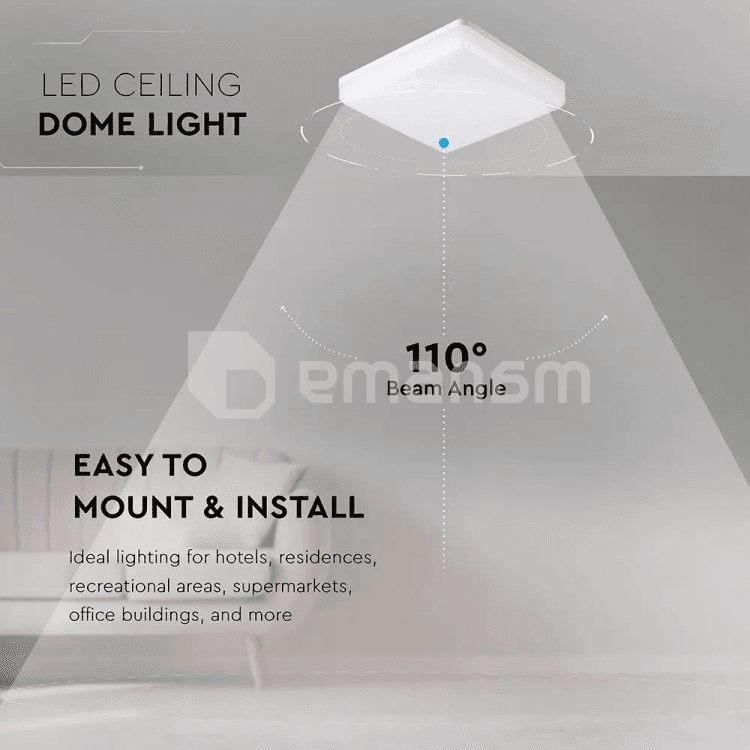 სანათი V-TAC LED Samsung 13919 IP44 1500lm 6500K 15W