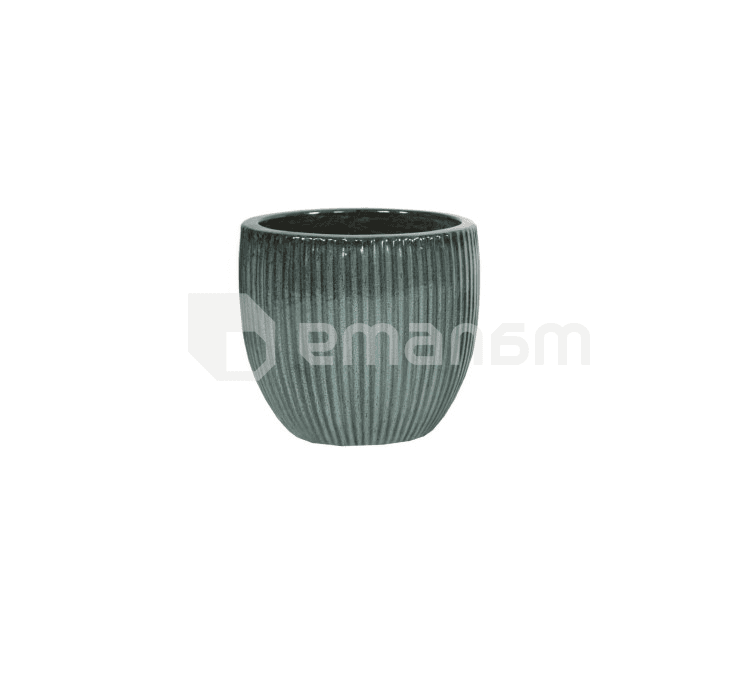 ქოთანი კერამიკული Mega Collections Portly Egg Rib Moss Green 20x18სმ 5ლ