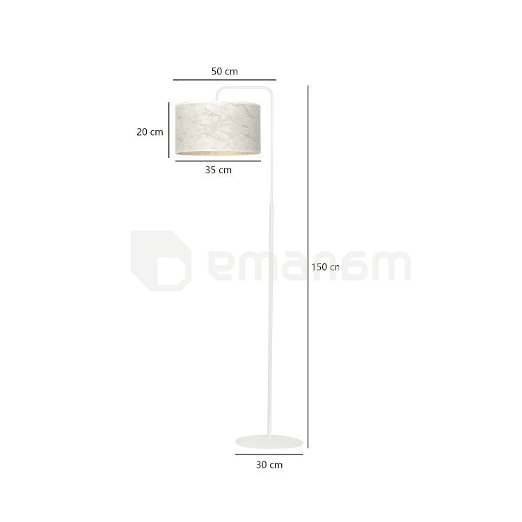 ტორშერი EMIBIG BRODDI LP1 E27 1x MAX 60W მარმარილო თეთრი