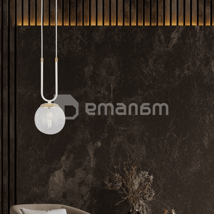 საკიდი EMIBIG GLAM 1 E14 1x MAX 40W თეთრი გამჭირვალე