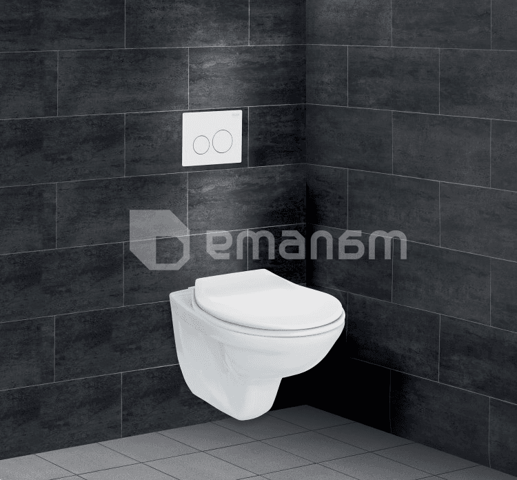 კომპლექტი Siamp Ingenio Extenso დასაკიდი უნიტაზი+ინსტალაცია+ღილაკი