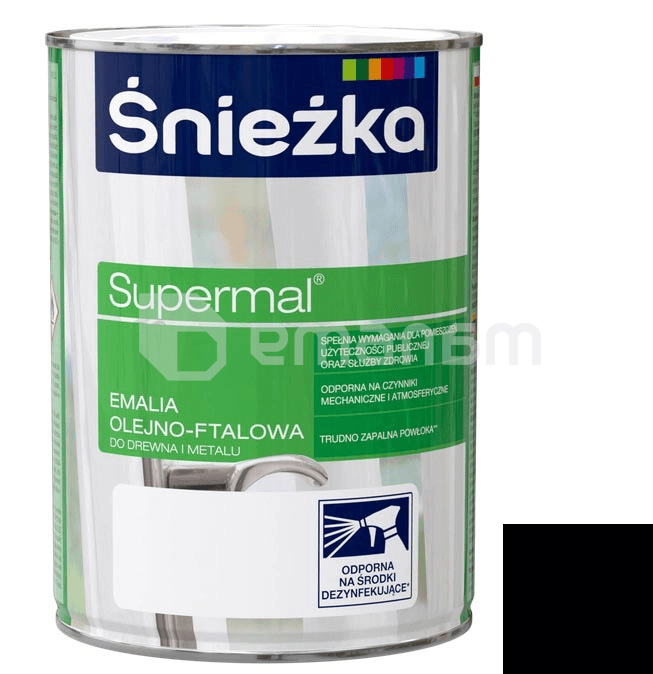 ემალი ზეთოვან-ფთალური Sniezka Supermal 2.5 ლ მქრქალი შავი