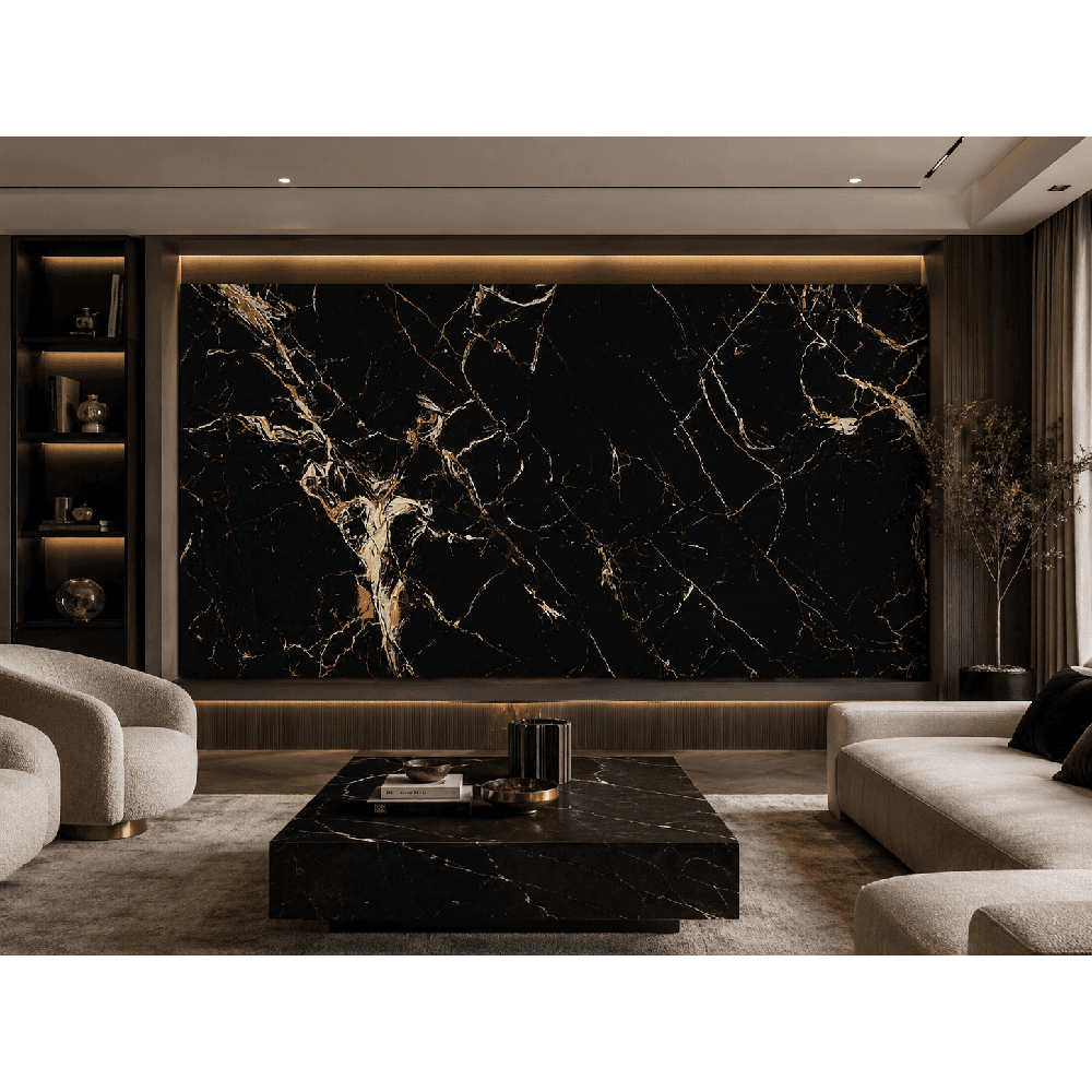 კერამოგრანიტი Ceroq ETHIOPIA BLACK HIGH GLOSSY 60x120 სმ შავი