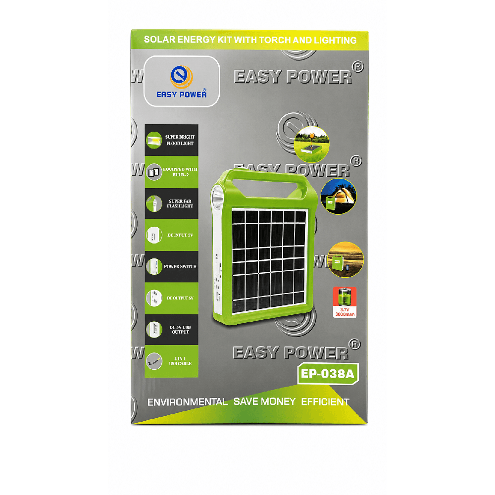 LED ფარანი EASY POWER EP-038A 3.7V 3000mAh მწვანე