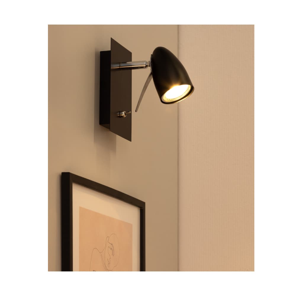 ბრა კედლის Ian Wall Lamp 1xGU10 Max.35W Black Metal