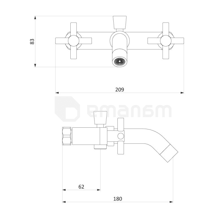 აბაზანის შემრევი Damixa Neo Classic Graphite 271000000