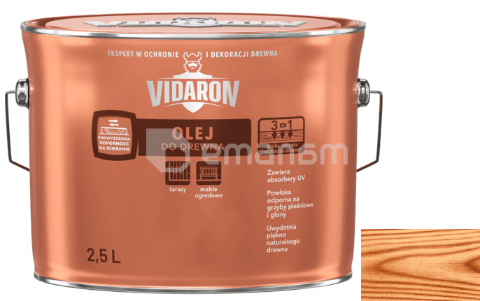 ზეთი ხის Vidaron 2.5 ლ D02 ბუნებრივი ტექი