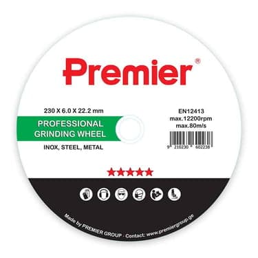 Premier ლითონის საპრიალებელი დისკი 230 x 6.0 x 22 მმ 