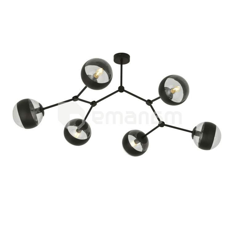 ჭაღი EMIBIG SPACE 6 E14 6x MAX 40W BLACK STRIPE