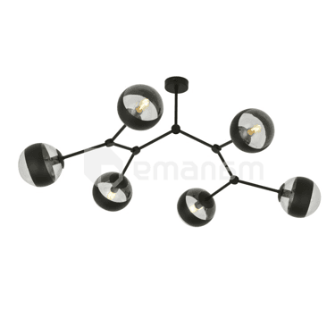ჭაღი EMIBIG SPACE 6 E14 6x MAX 40W BLACK STRIPE