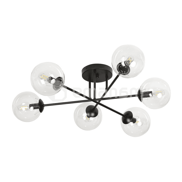 საკიდი EMIBIG Brendi 6B E14 6x MAX 40W შავი გამჭირვალე
