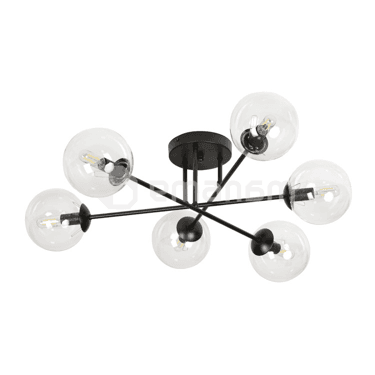 საკიდი EMIBIG Brendi 6B E14 6x MAX 40W შავი გამჭირვალე