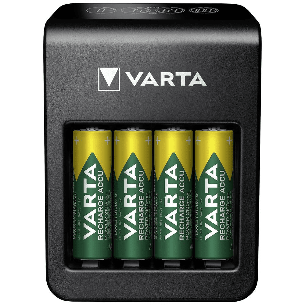 დამტენი მოწყობილობა VARTA LCD PLUG CHARGER + 4 AA 2100mAh