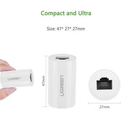 ქსელის კაბელის გადასაბმელი UGREEN NW116 (20391), Anti Thunder Rj45 Ethernet Connector, White