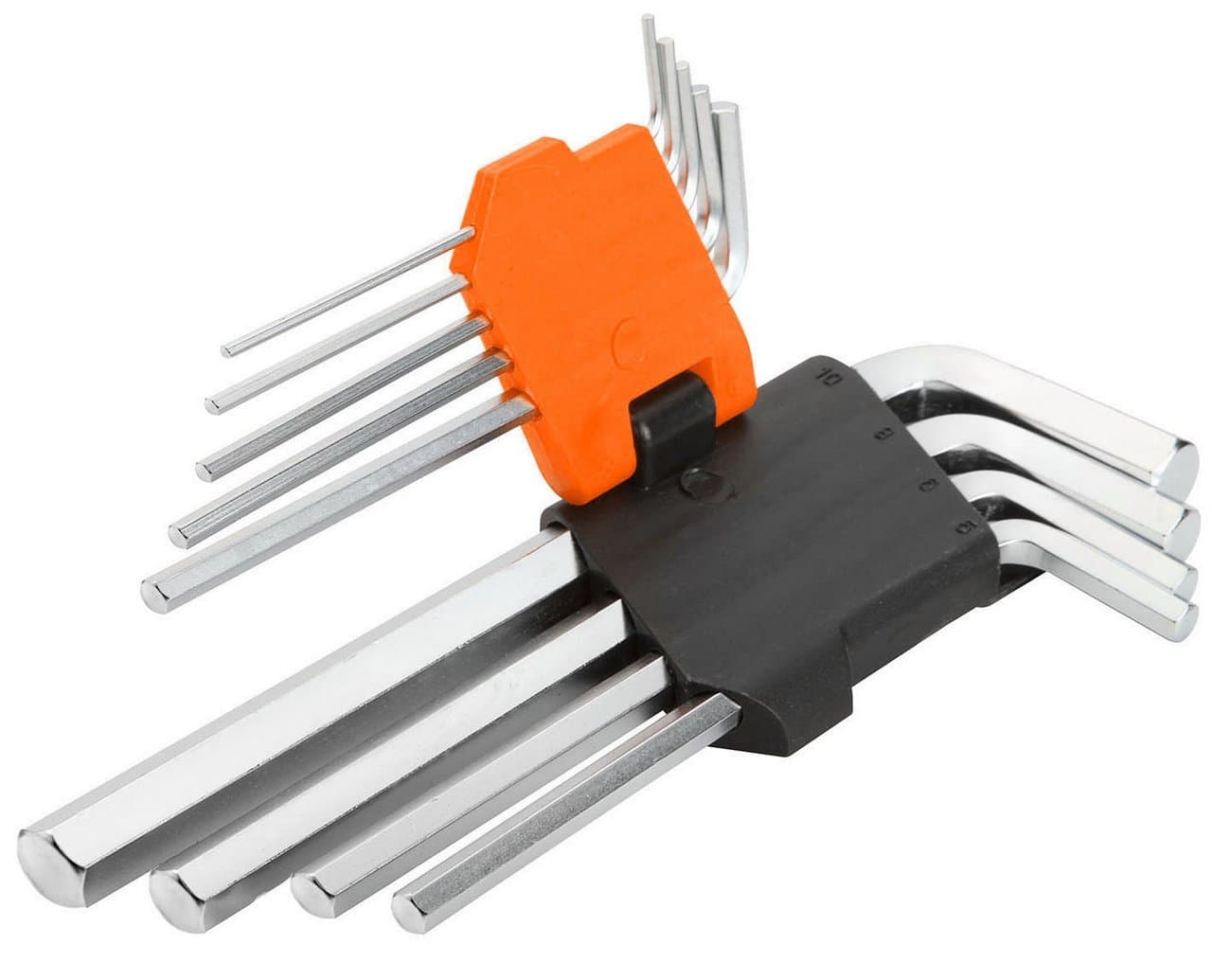 ექვსკუთხა სახრახნისის ნაკრები Wokin 207209, 9Pcs, Long Arm Hex Key Set, Silver