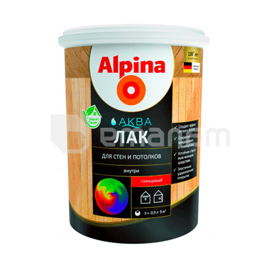 ლაქი აკრილის ხის ინტერიერისთვის Alpina Aqua პრიალა 900 მლ