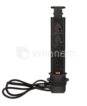 დამაგრძელებელი სამაგიდო ORNO 3х1,8მ USB Schuko 1349В
