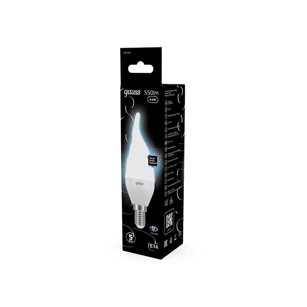 ლედ ნათურა Candle taiლედ  E14 6.5W 4100K gauss - 104101207