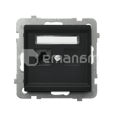 როზეტი კომპიუტერის Ospel Sonata GPK-1R/K/m/33 RJ45 Cat 5e 1 განყოფილებიანი შავი