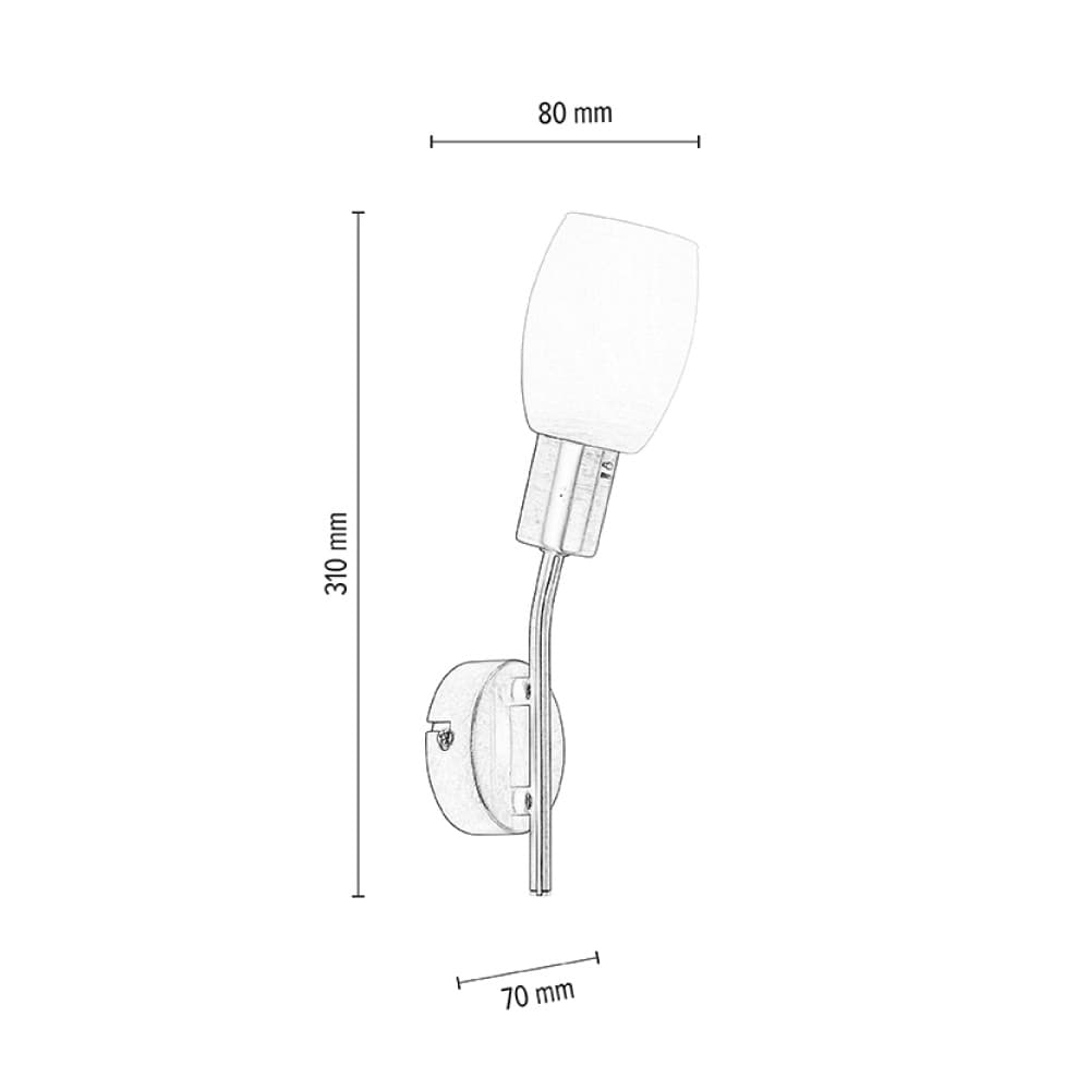 ბრა კედლის Tosca Wall Lamp 1xE14 40W Patina Metal/White Glas