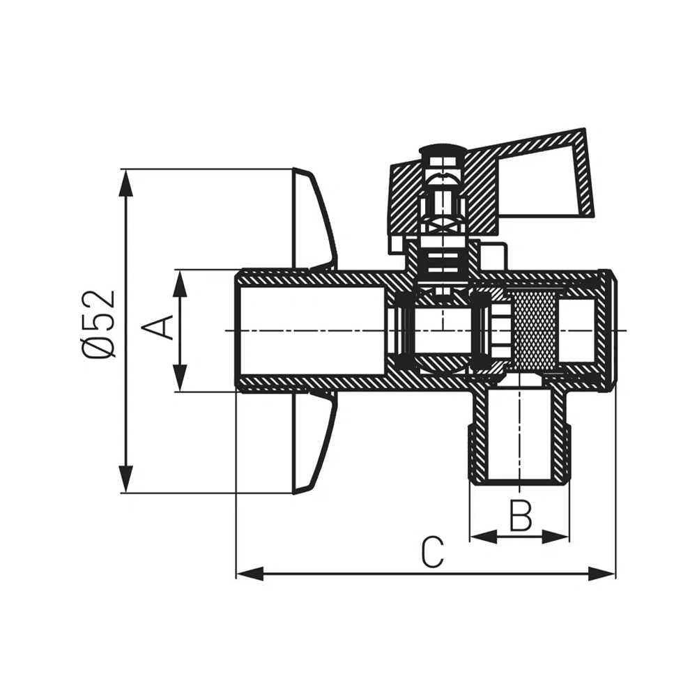 ვენტილი ფილტრით 1/2-3/4  Z1234KF