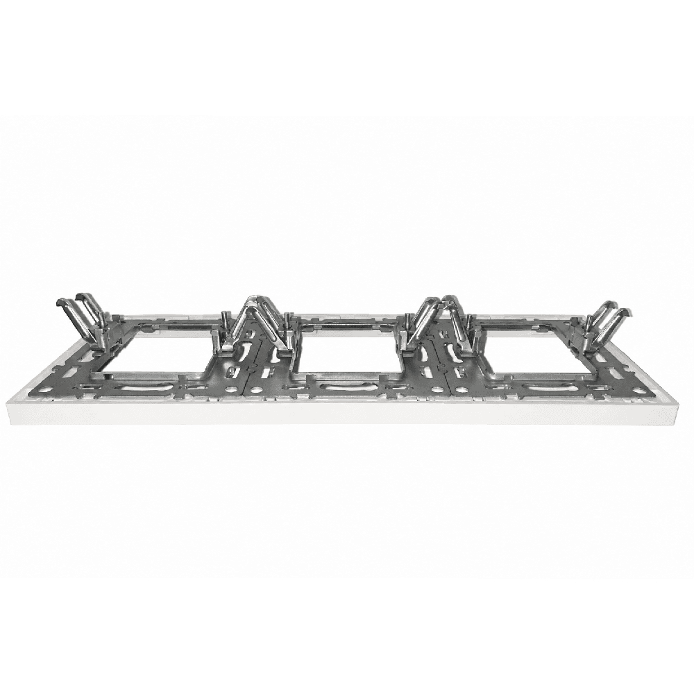 ჩარჩო ჩამრთველისა და როზეტისთვის DOMINO LS-70/90-048 3 ადგილიანი თეთრი 22x8 სმ
