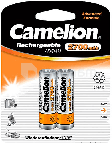 აკუმულატორი Camelion AA ზომის 2700მა 1.2ვ, 2ც