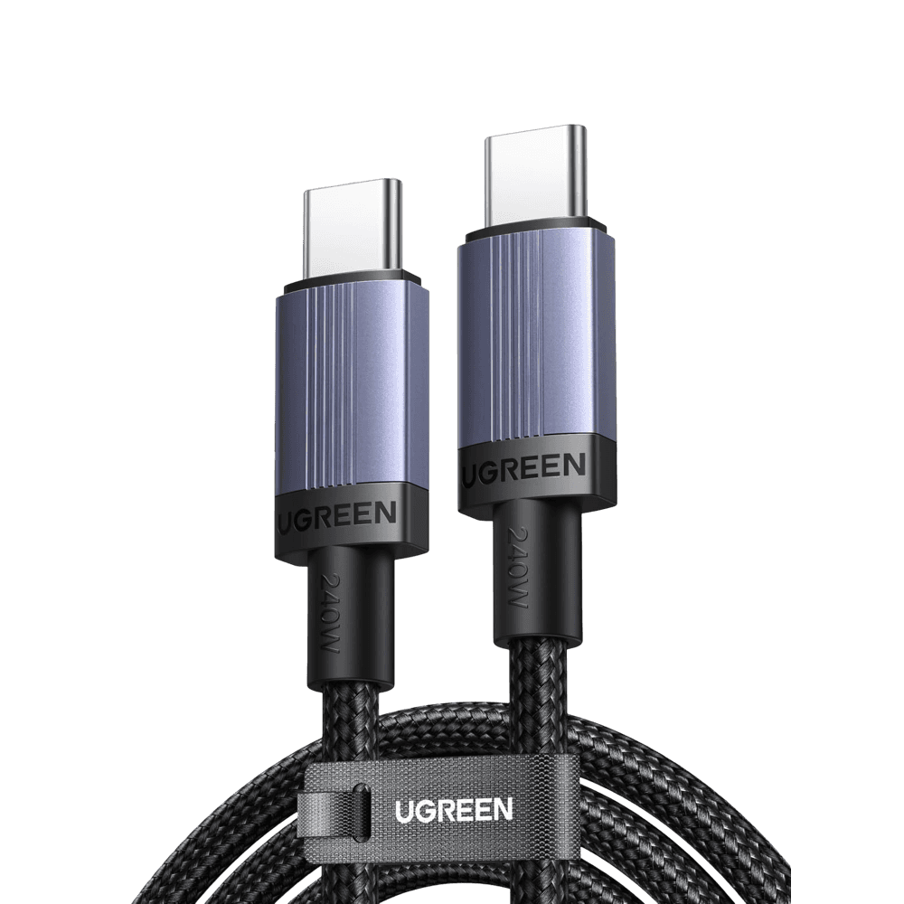 USB კაბელი UGREEN L532 (65907), 240W, Type-C to Type-C PD Fast Charging Cable, 1m, Space Gray
