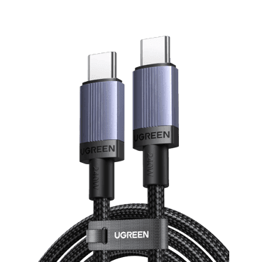 USB კაბელი UGREEN L532 (65907), 240W, Type-C to Type-C PD Fast Charging Cable, 1m, Space Gray