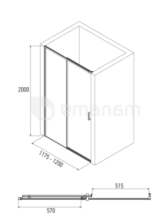 საშხაპე კარი  Alex Baitler AB61C120 120×200 cm