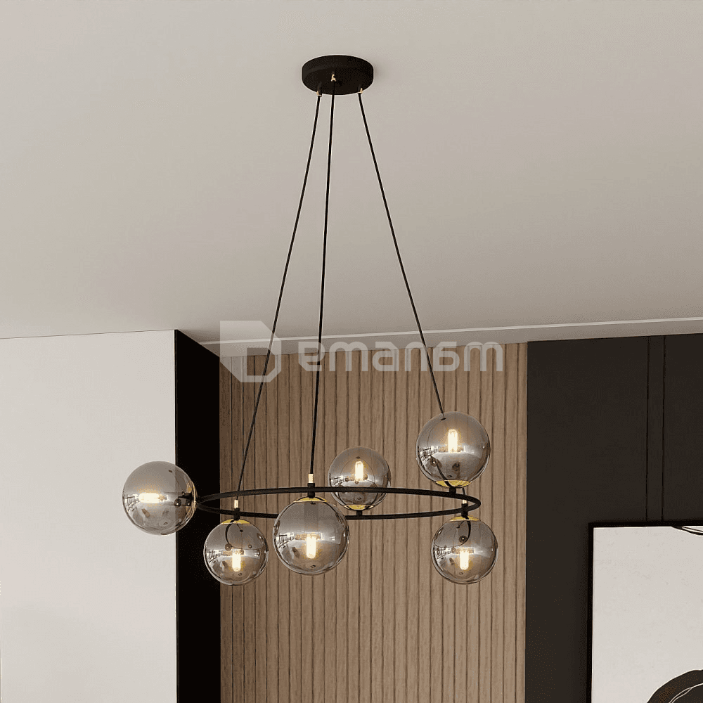 ჭაღი EMIBIG AZURA 6 E14 Ø750 h1000 შავი გრაფიტი 1294/6