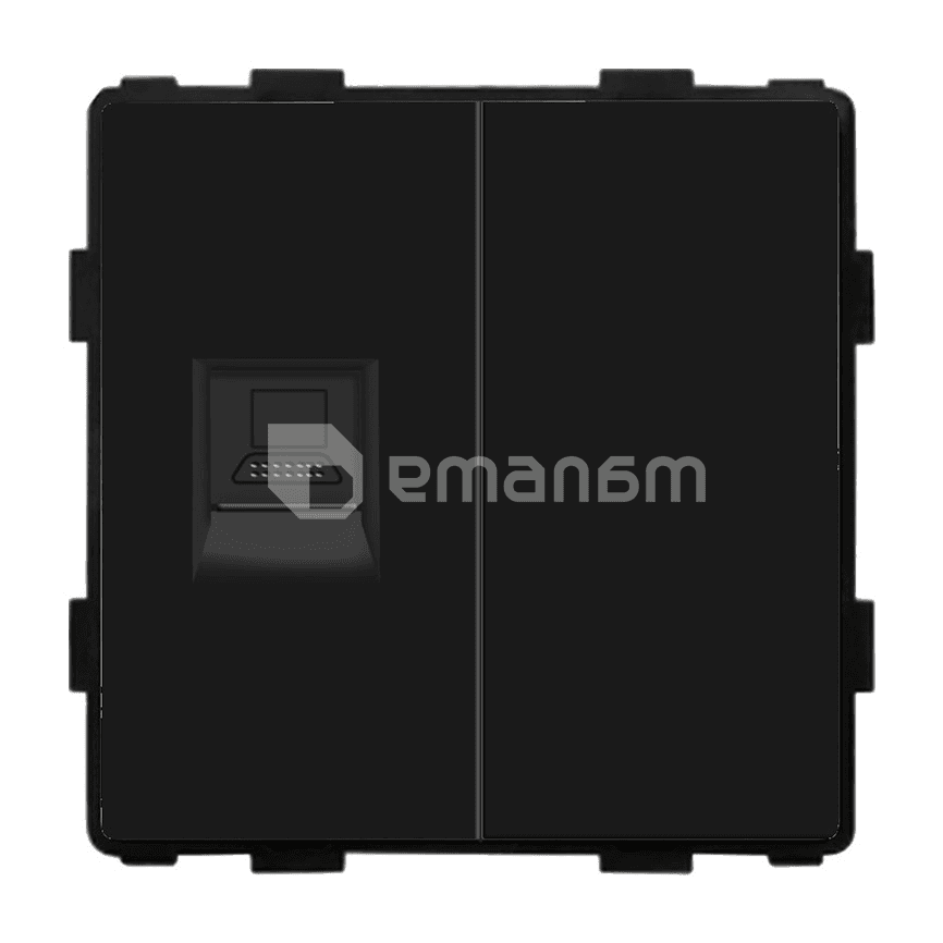 როზეტი ჩარჩოს გარეშე Socket Style 1 CAT6 RJ45 Internet შავი