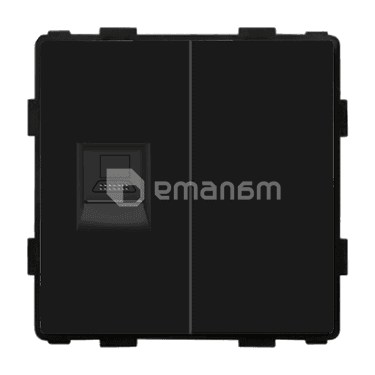 როზეტი ჩარჩოს გარეშე Socket Style 1 CAT6 RJ45 Internet შავი