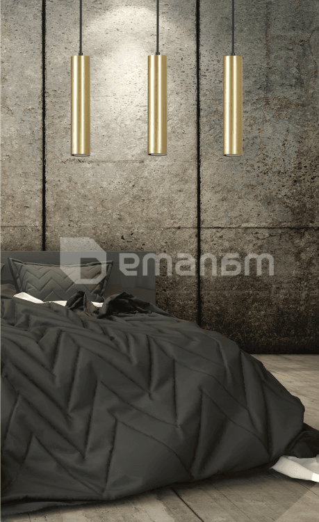 საკიდი EMIBIG Goldi Premium 3 GU10 3x MAX 30W შავი ოქროსფერი