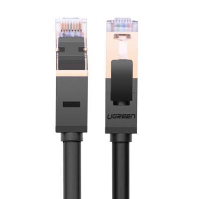 ქსელის კაბელი UGREEN NW107 (11268) Cat7 Patch Cord STP Ethernet Lan Cable 1m (Black)