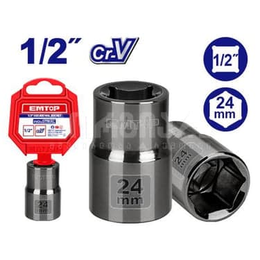 1/2" ექვსკუთხა თავაკი 24მმ Emtop-ESCT12241