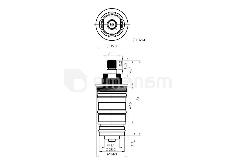 კარტრიჯი თერმოსტატით Rubineta Thermo-10 636357