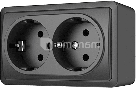როზეტი დამიწებით Vilma Style Plus SL+250 RP16-021 an 2 განყოფილებიანი ანტრაციტი