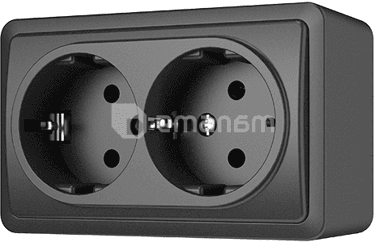 როზეტი დამიწებით Vilma Style Plus SL+250 RP16-021 an 2 განყოფილებიანი ანტრაციტი