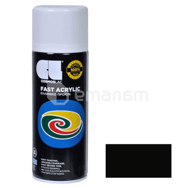 საღებავი-სპრეი Cosmos Lac SPRAY FAST ACRYLIC BLACK R9005 400ml 0140303