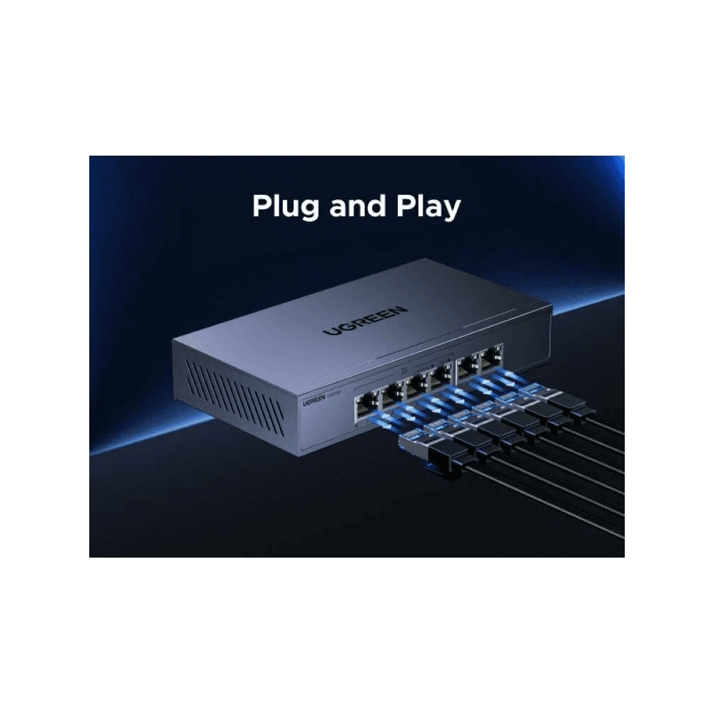სვიჩი UGREEN CM741 (35371EU), 6-Port Gigabit, PoE+ Switch, Grey