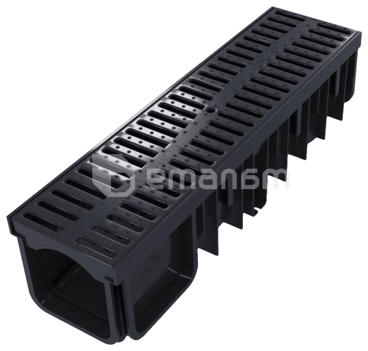 სადრენაჟო ღარი Devorex XDRAIN A15 130/90 პლასტმასის ცხაურით 0.5 მ