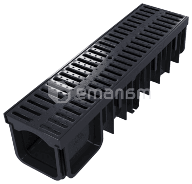 სადრენაჟო ღარი Devorex XDRAIN A15 130/90 პლასტმასის ცხაურით 0.5 მ