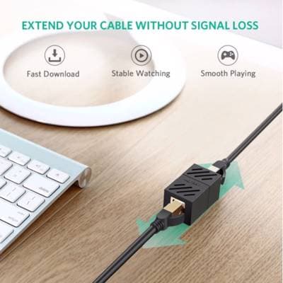 ქსელის კაბელის გადასაბმელი UGREEN NW114 (20390), Rj45 Ethernet Connector, Black