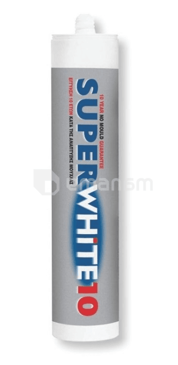 სილიკონი ანტიბაქტერიული Elastotet Super White 10 თეთრი 280 მლ