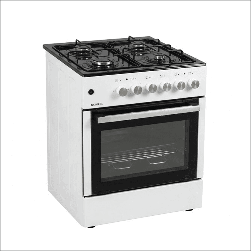 გაზქურა KUMTEL LF662S-40F WHITE/BLACK