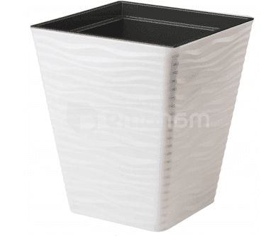 პლასტმასის ქოთანი ყვავილებისთვის FORM PLASTIC Sahara Dunes square 3940-011 Ø40 თეთრი