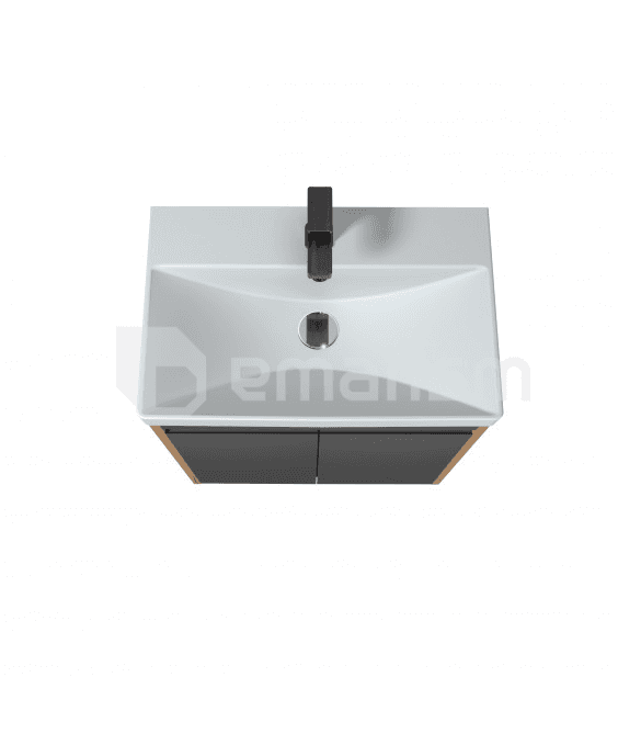 აბაზანის ტუმბო ხელსაბნით OLIVE 60-U Wood/Grey Sempre 61 სმ