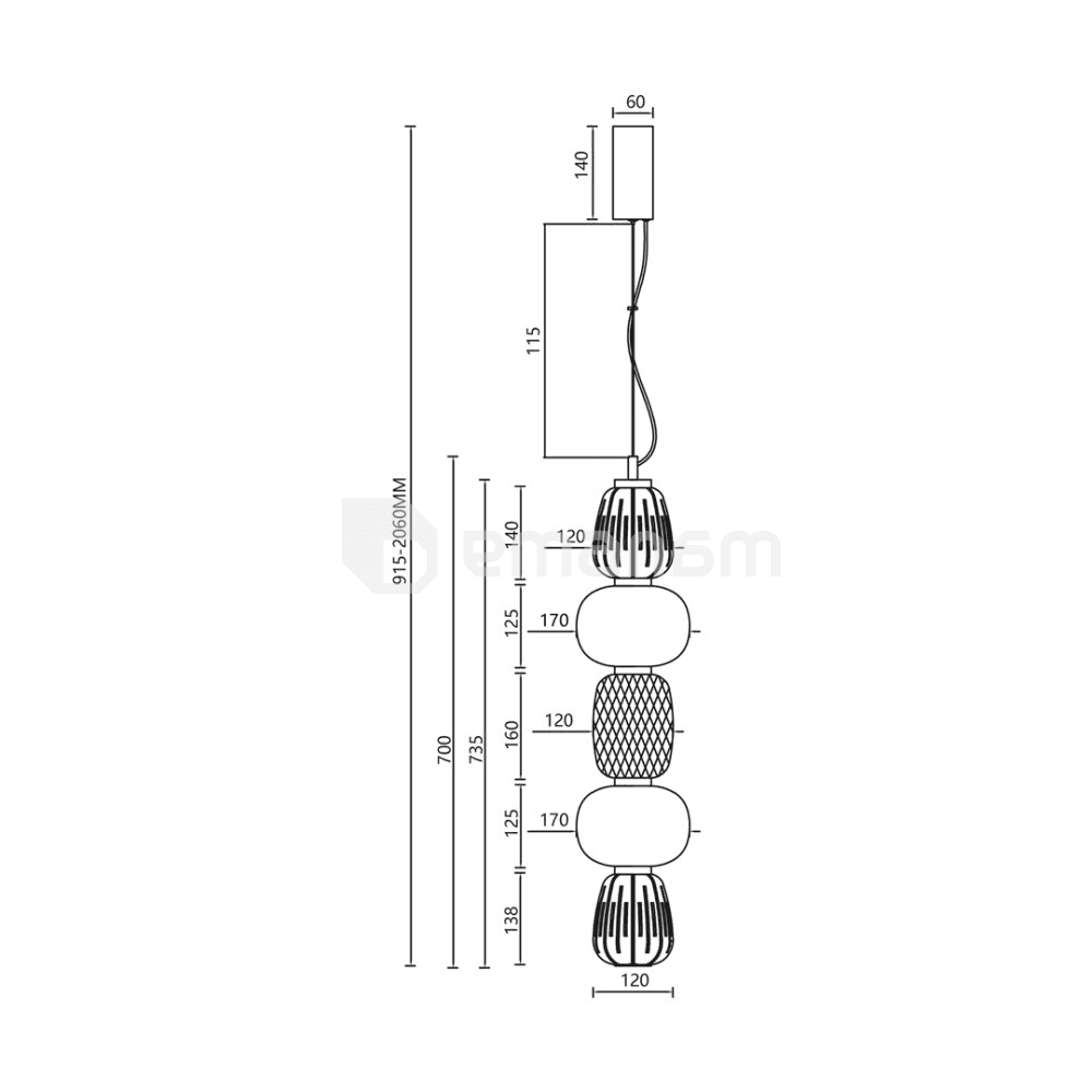 საკიდი Milagro ML0361 40W CARO LED ოქროსფერი
