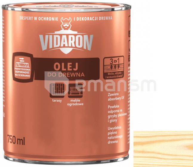 ზეთი ხის Vidaron 750 მლ D01 უფერო